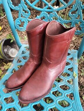Vintage Servus Western Rubber Boots Made In USA Men's 10 Lined Red Rare
